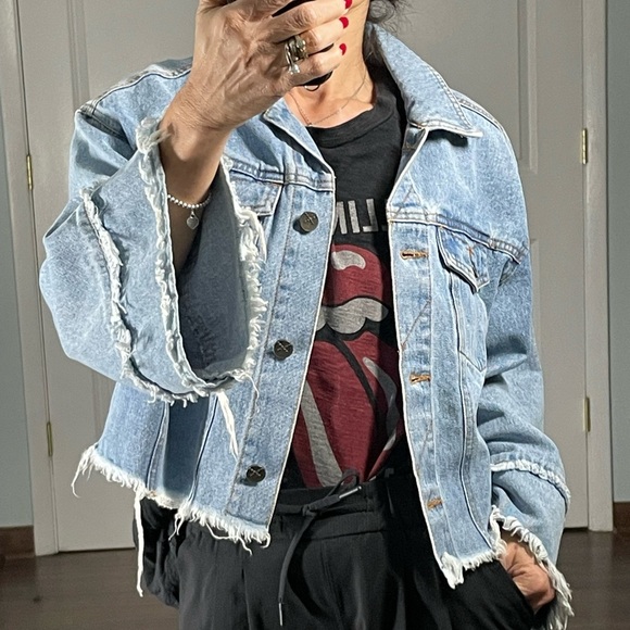 Unpublished Washed Cut Off Denim Jacket - Picture 2 of 11